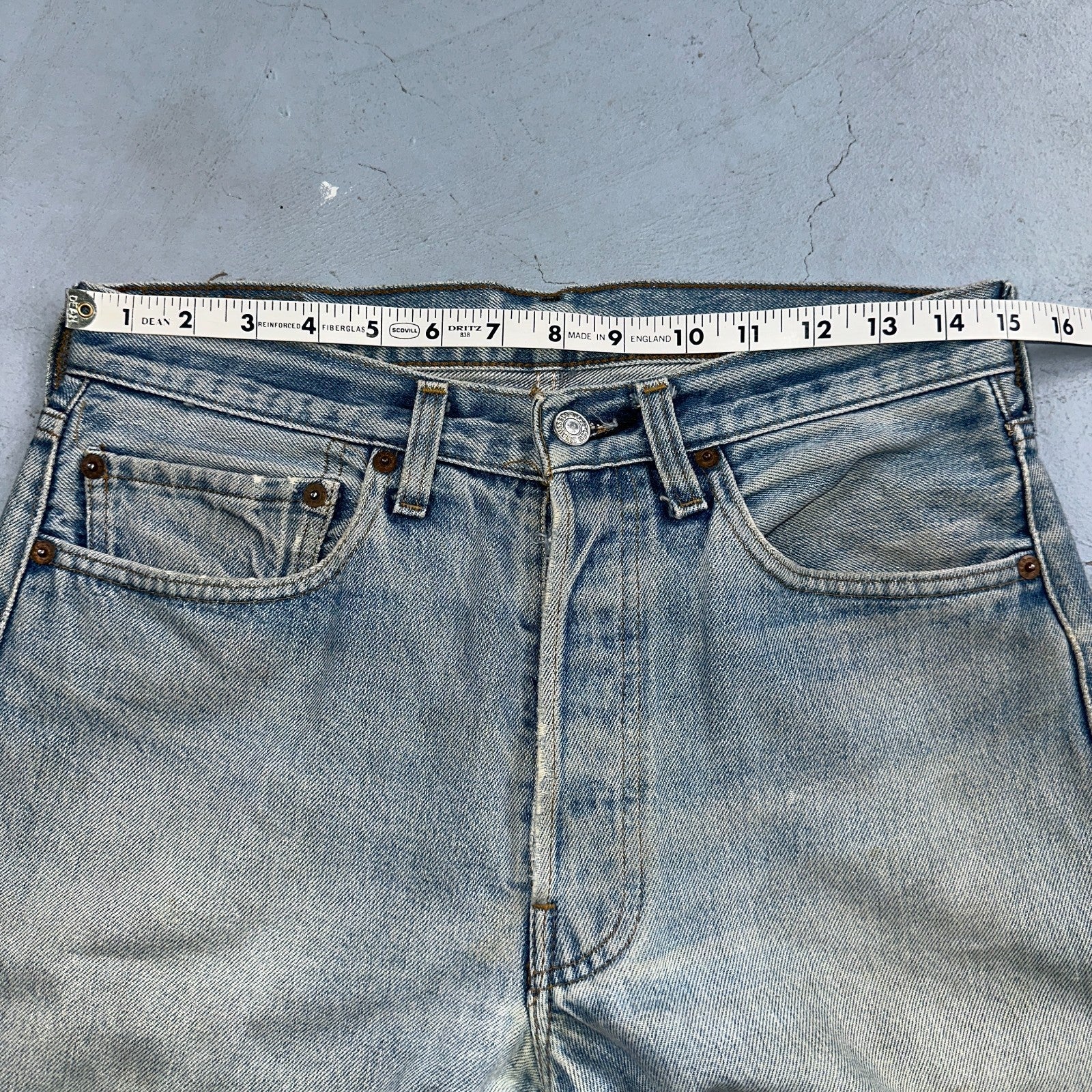 Levis 501 Vintage 80s Redline Selvedge USA XX Jeans Light Wash Worn Act 30x30