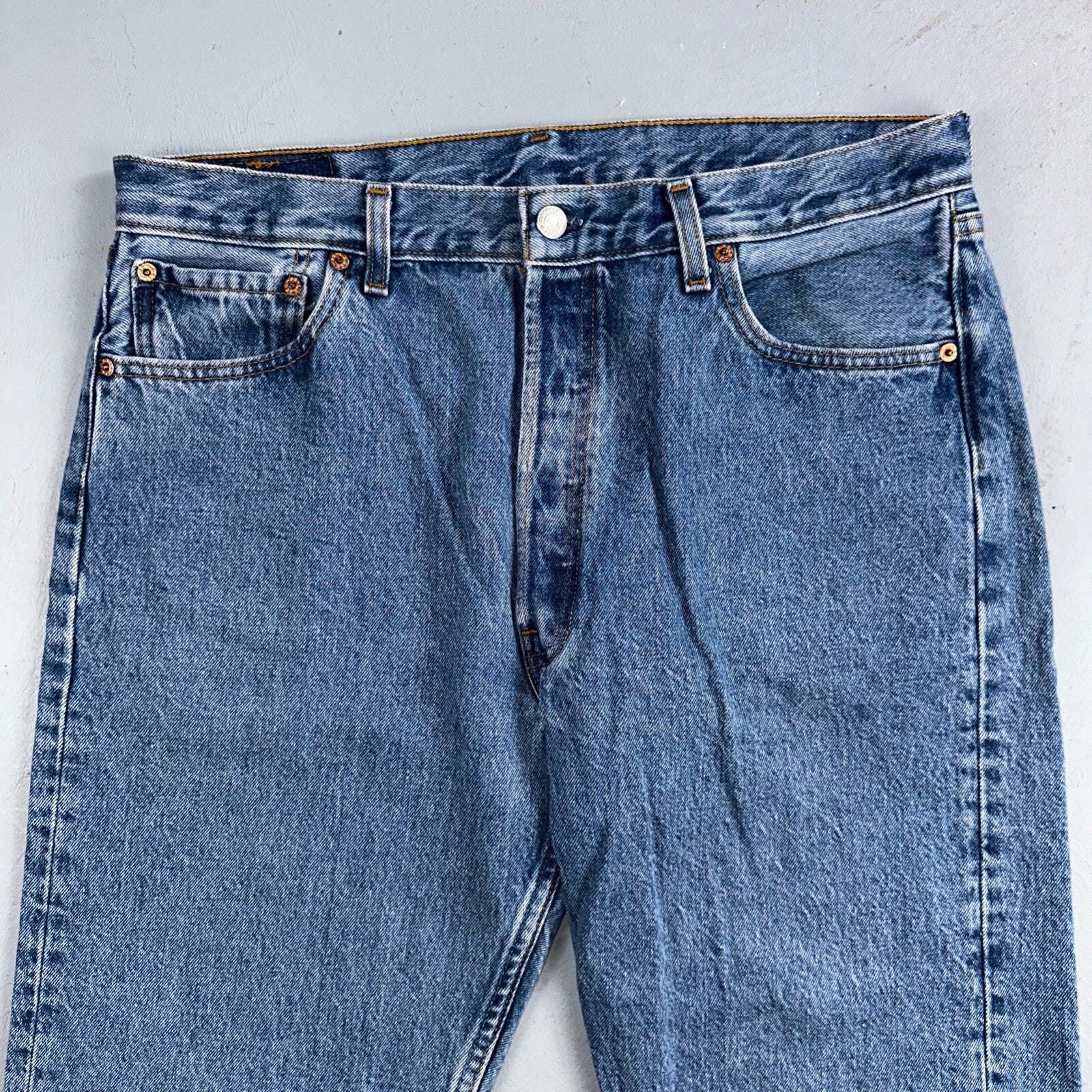 Levis 501 Vintage 90s USA XX Straight Leg Jeans Blue Med Wash 36x30 Act 34x29