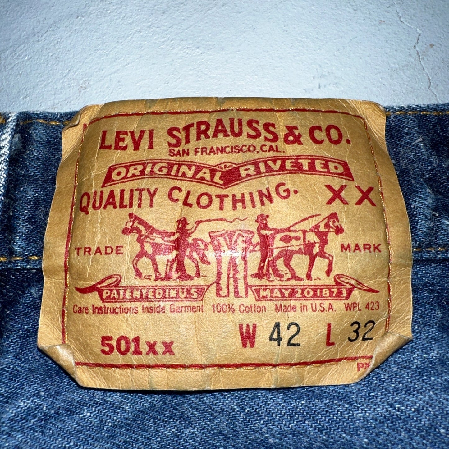 Levis 501 Vintage 90s USA XX Straight Leg Jeans Blue Med Wash 42x32 Act 39x29