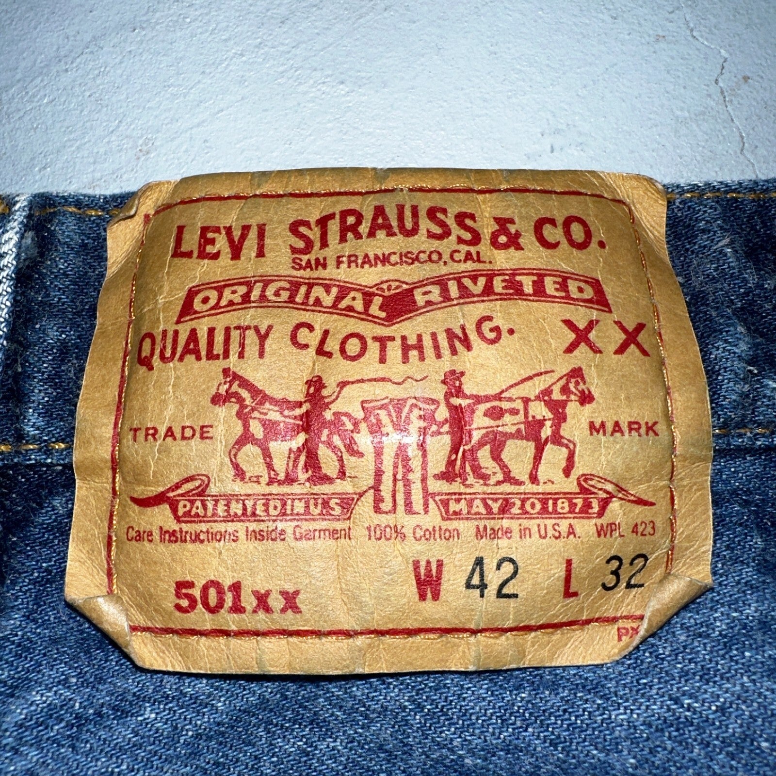 Levis 501 Vintage 90s USA XX Straight Leg Jeans Blue Med Wash 42x32 Act 39x29