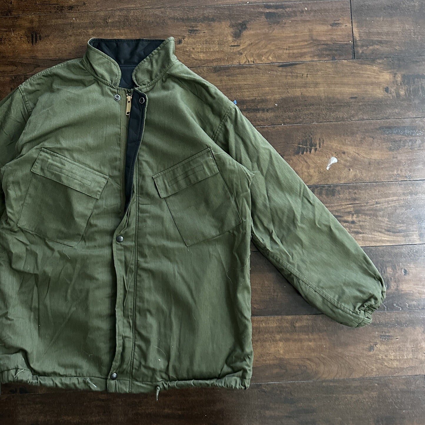 US MILITARY Small JACKET COAT SUIT CHEMICAL PROTECTIVE ARMY GREEN 70s Vtg WWII