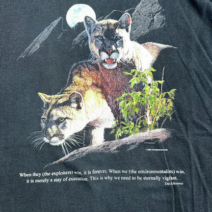 Mountain Lion VTG T Shirt Jim Morris Animal Graphic David Brower Environmental