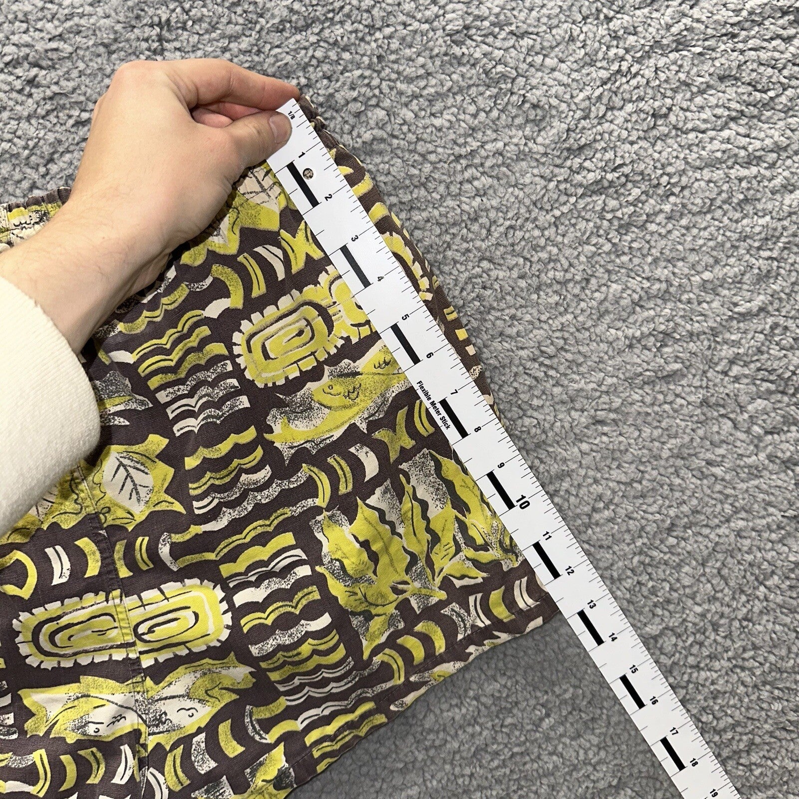 Vtg 40s California Aloha Yellow 50s Swim Trunks Board Shorts Floral Rockabilly