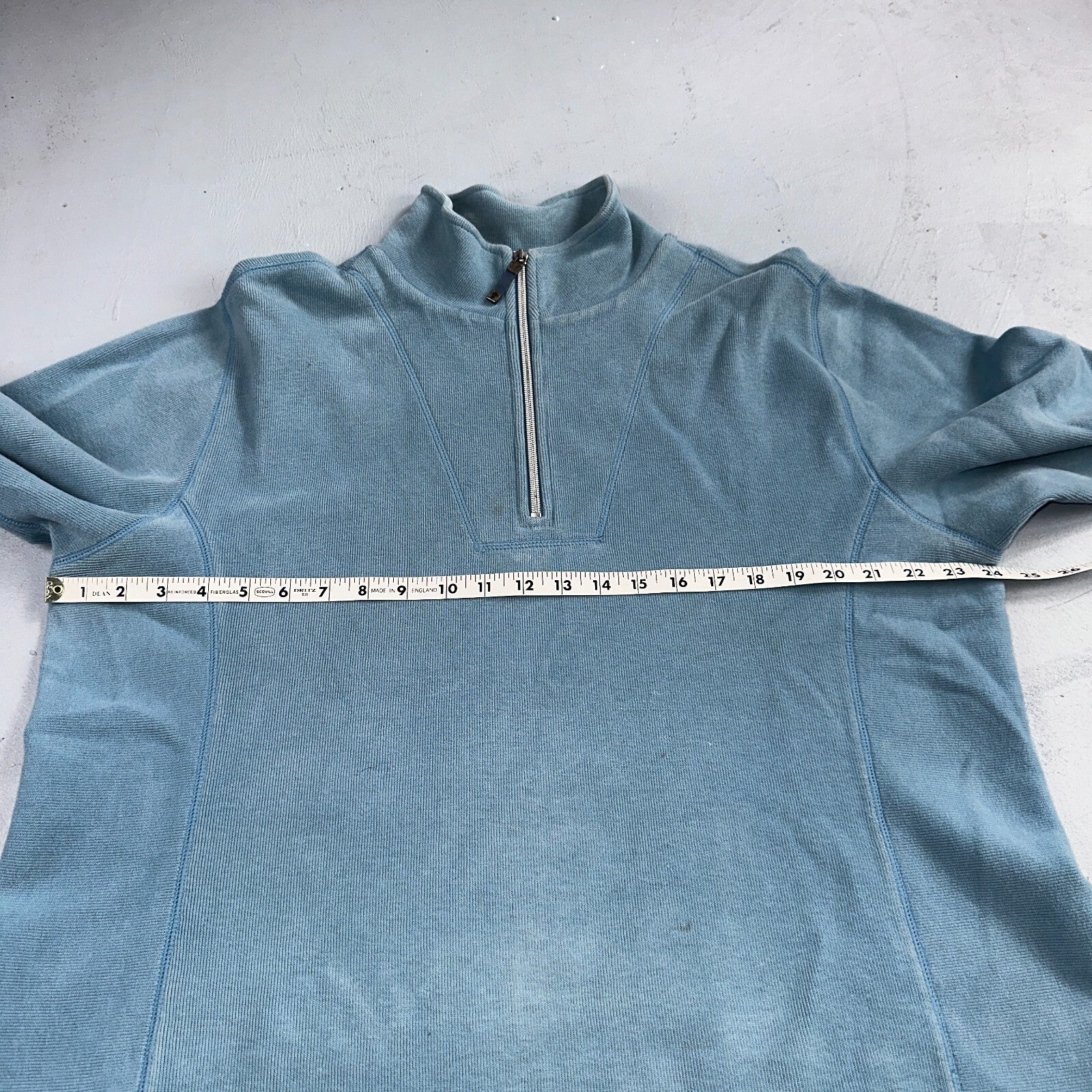 Tommy Bahama Sweater Mens XL Blue Quarter Zip Pullover Stretch Preppy Relaxed