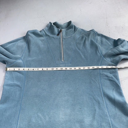 Tommy Bahama Sweater Mens XL Blue Quarter Zip Pullover Stretch Preppy Relaxed