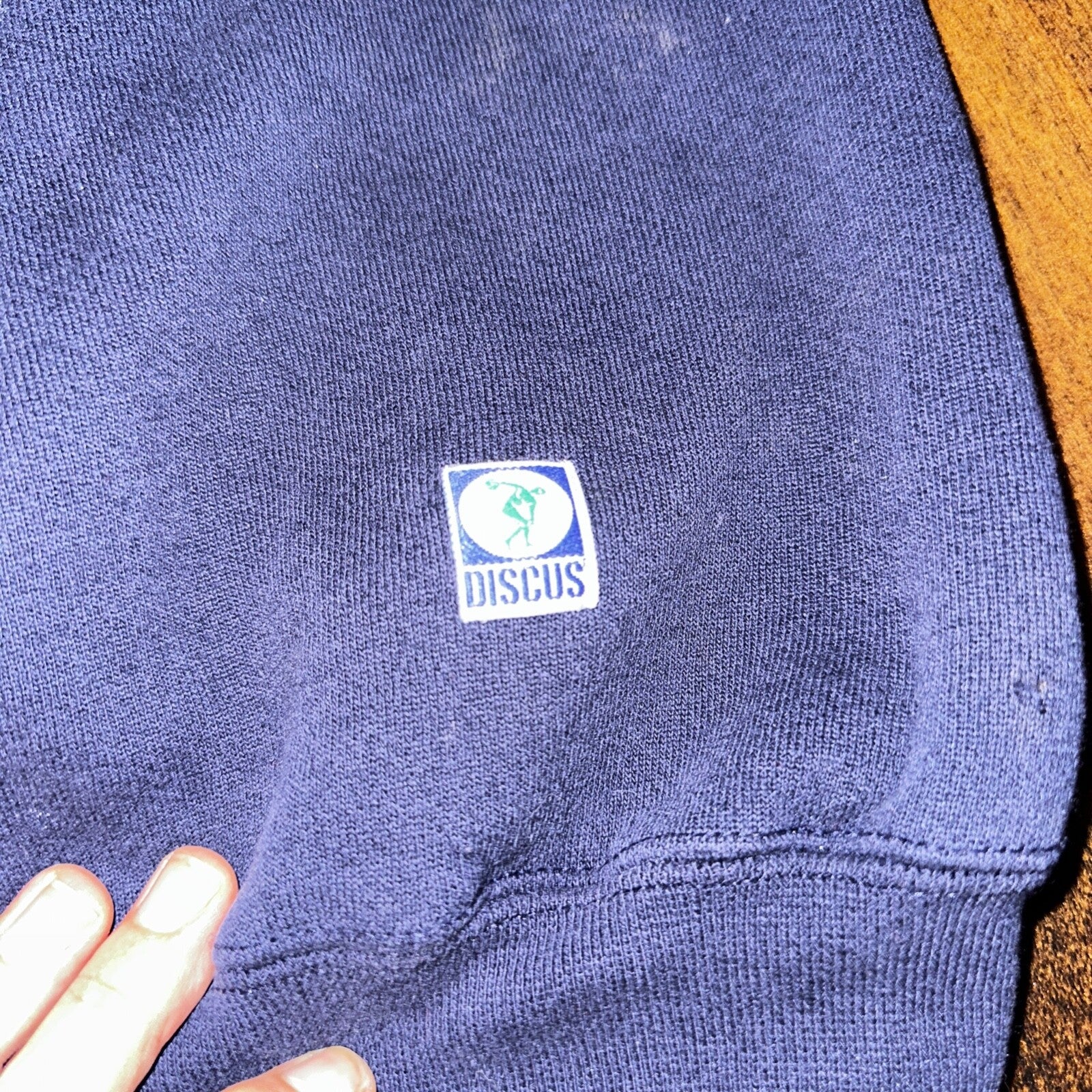 Navy Blue Sweatshirt Workout Crewneck 90s Y2K Vintage Gym Thrashed 2XL