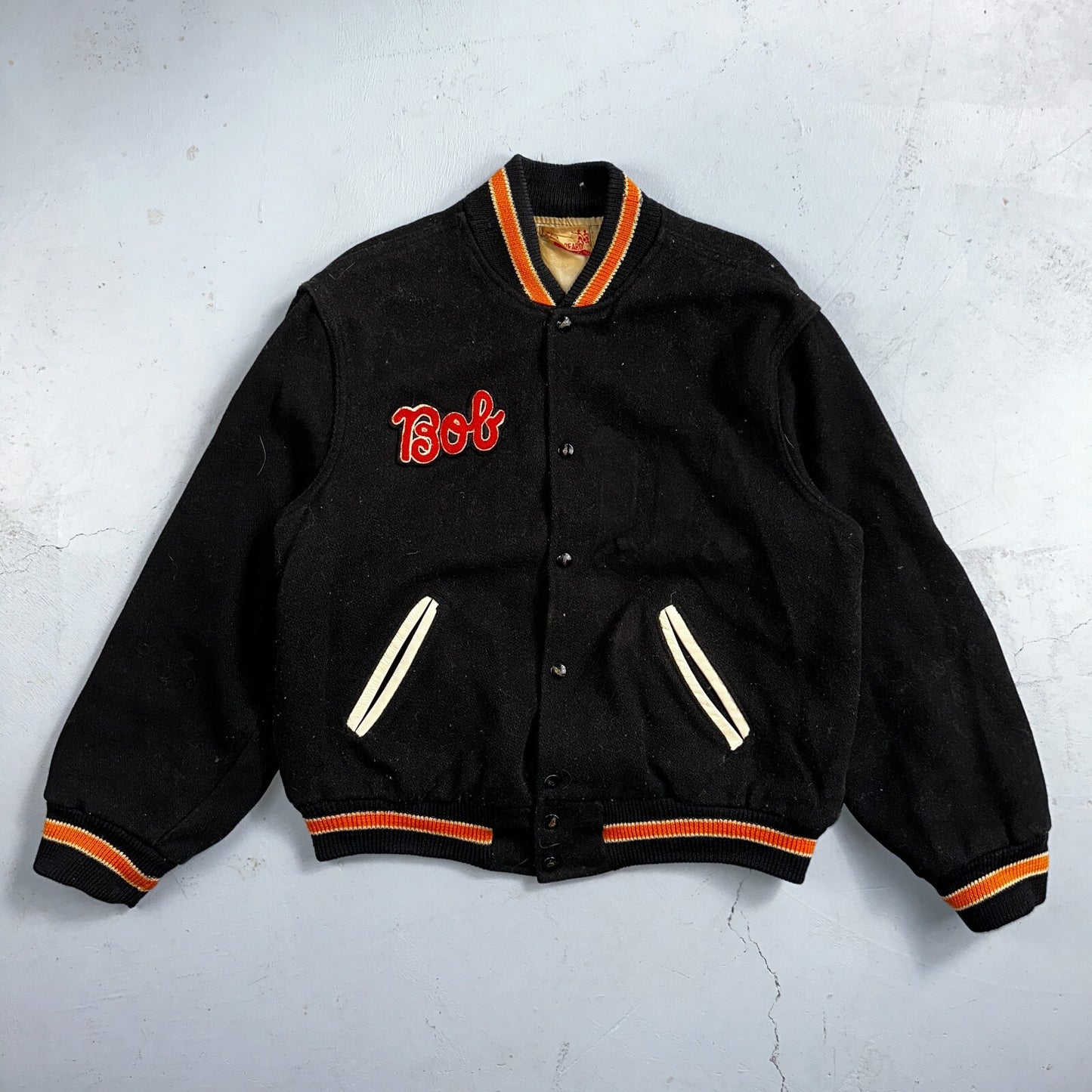 VTG Bill Beard Varsity Leather Letterman 60s Jacket L Portland USA Salem BOB