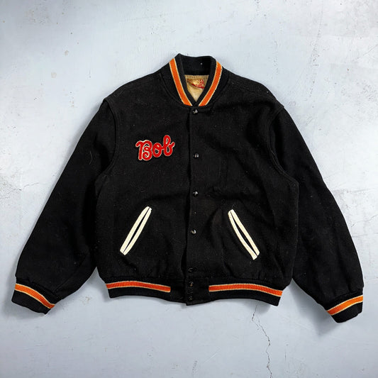 VTG Bill Beard Varsity Leather Letterman 60s Jacket L Portland USA Salem BOB