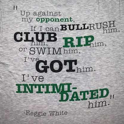 Nike Reggie White Intimidation Vintage T Shirt USA Rare Packers Football NFL 90s