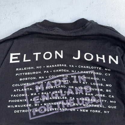 Elton John VTG Made In England 90s Black T-Shirt Made In USA Size XL Music Band
