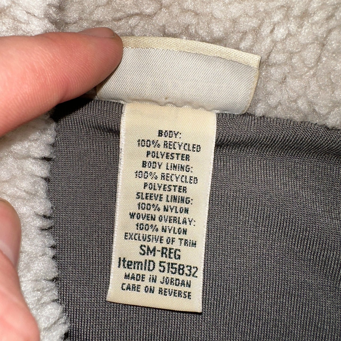 LL Bean Women's Sherpa Fleece Jacket Soapstone Grey Size Small Regular 515832