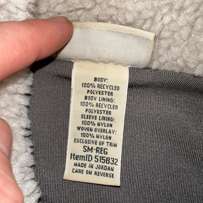 LL Bean Women's Sherpa Fleece Jacket Soapstone Grey Size Small Regular 515832