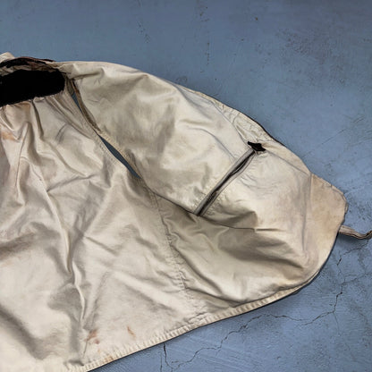 VTG Hurricane Fishing Vest Men's Size L Beige Sleeveless Zip-Up 100% Cotton 70s