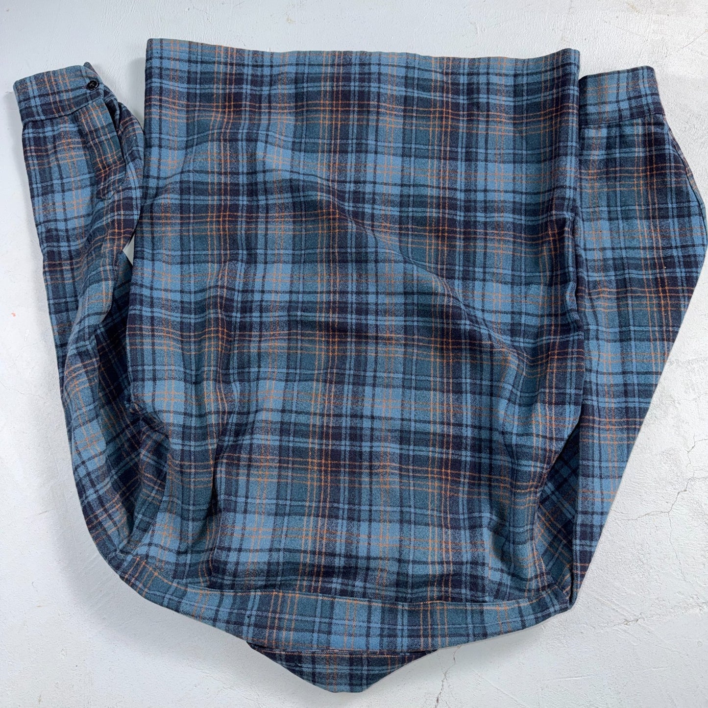 Pendleton Board Shirt Mens S 1960s Plaid Wool Long Sleeve VTG USA Loop Collar