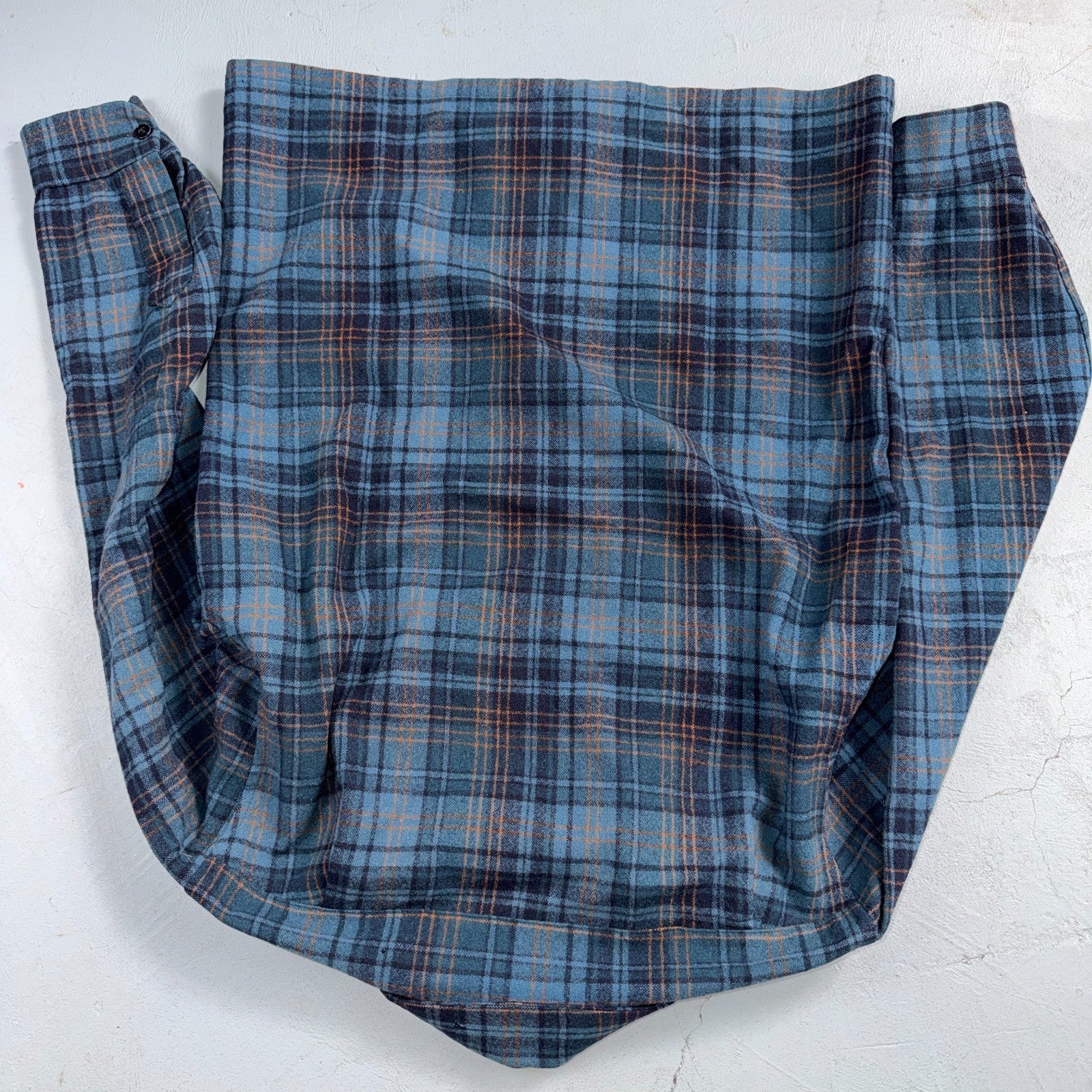 Pendleton Board Shirt Mens S 1960s Plaid Wool Long Sleeve VTG USA Loop Collar