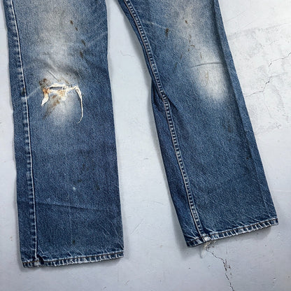 Levis 517 Vintage 90s Canada Orange Tab Bootcut Flare Blue Worn Jeans Act 38x30