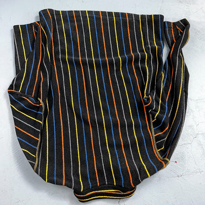 Vintage Cocoa Indo Italy Knit Polo Shirt Small Black Striped Long Sleeve 90s Y2K