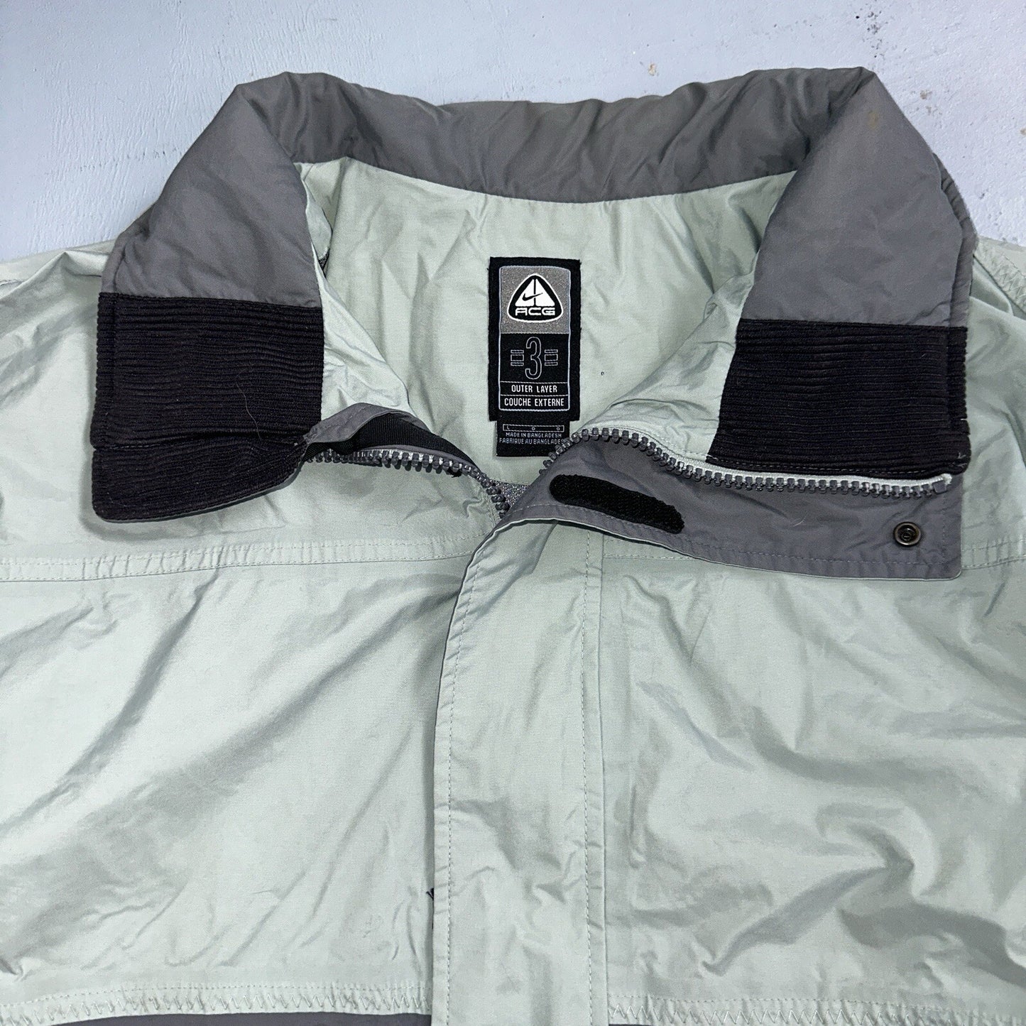 Nike VTG ACG Rain Jacket Storm Fit Anorak 90s Teal Hiking Ski Snowboard 3 Large