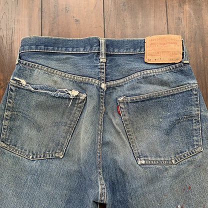 Vintage LEVIS 501 Big E Jeans Selvedge Redline 1960s 60s Distressed 29x29 Thrash