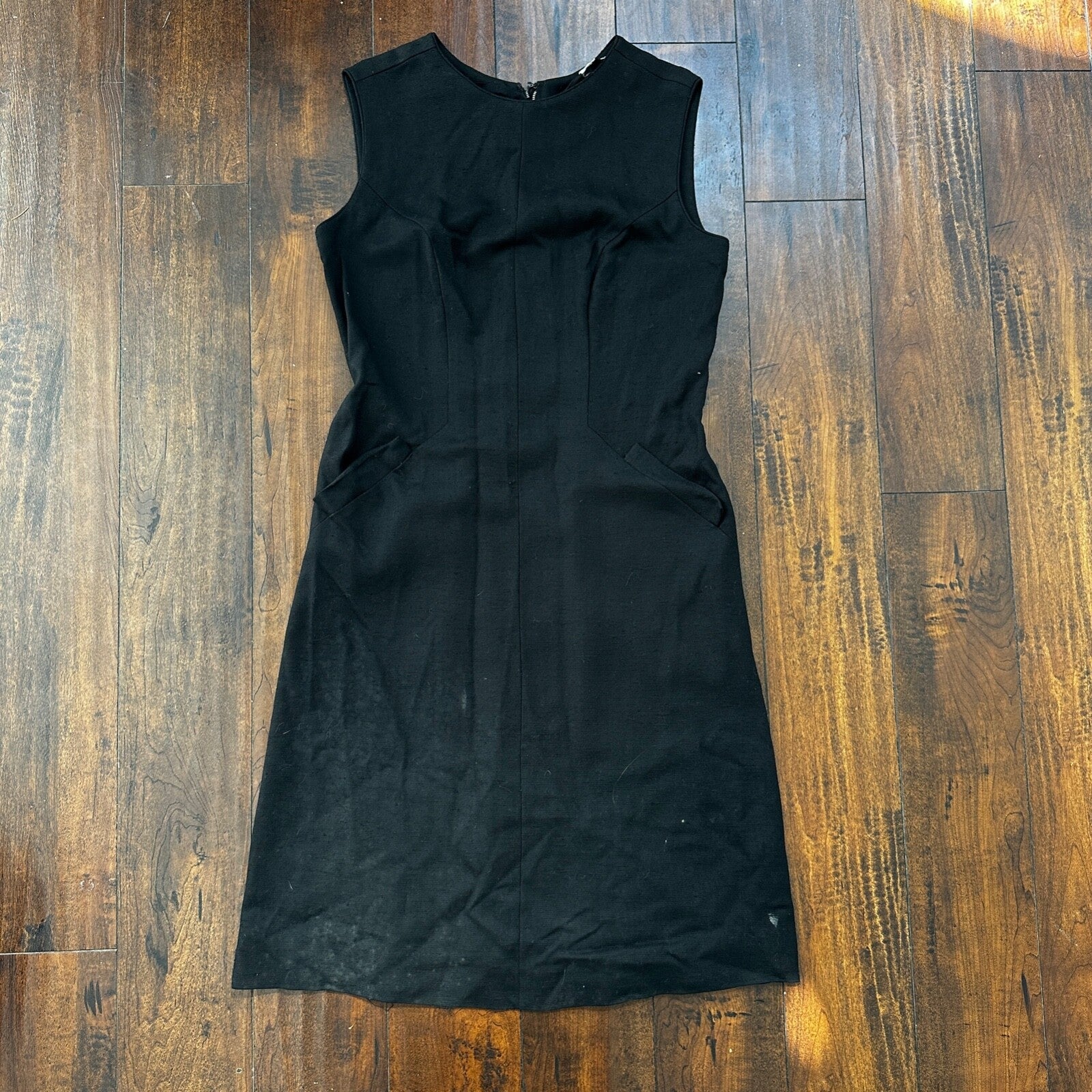 Vintage USA Rockabilly Womens Dress Skirt 60s 70s Top Black Wool Stained