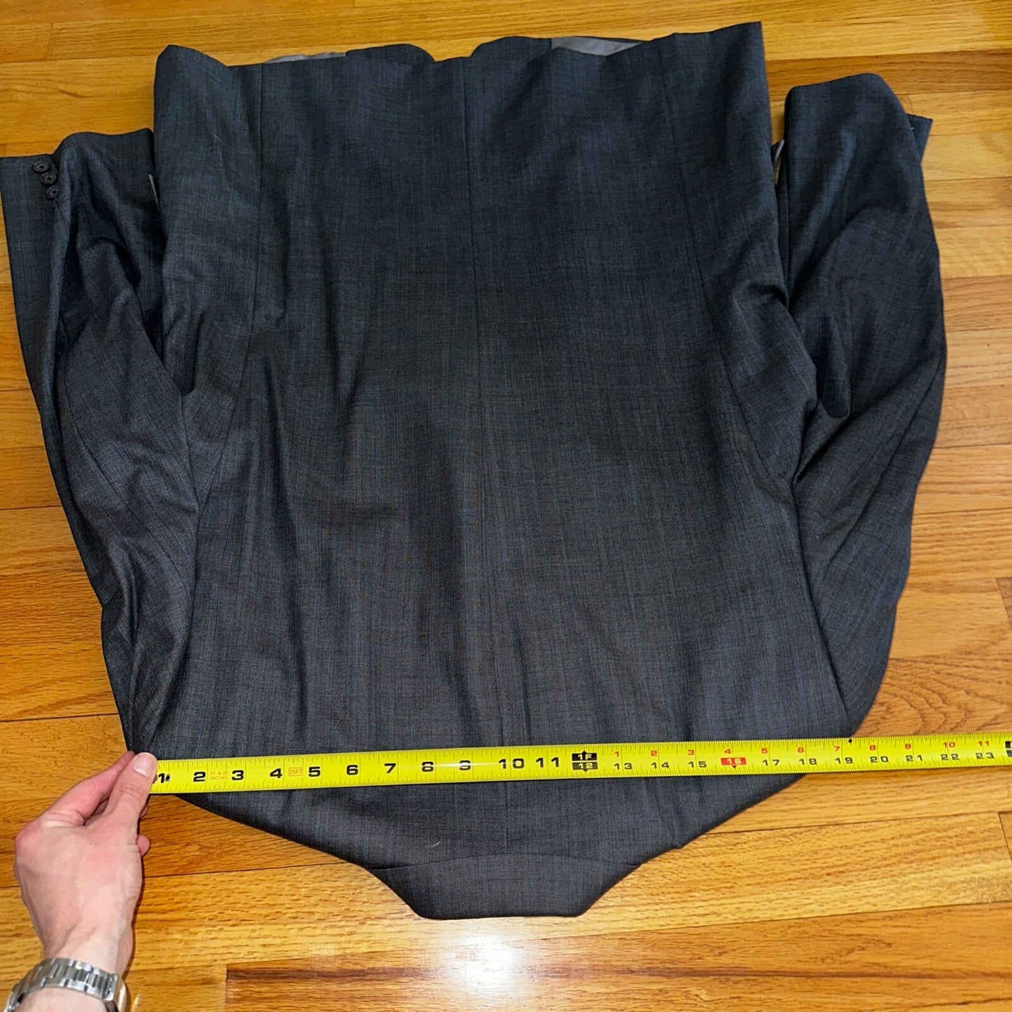 Hart Schaffner Marx Suit Mens 44L Gray Subtle Stripe Zignone USA Dillards 38x29