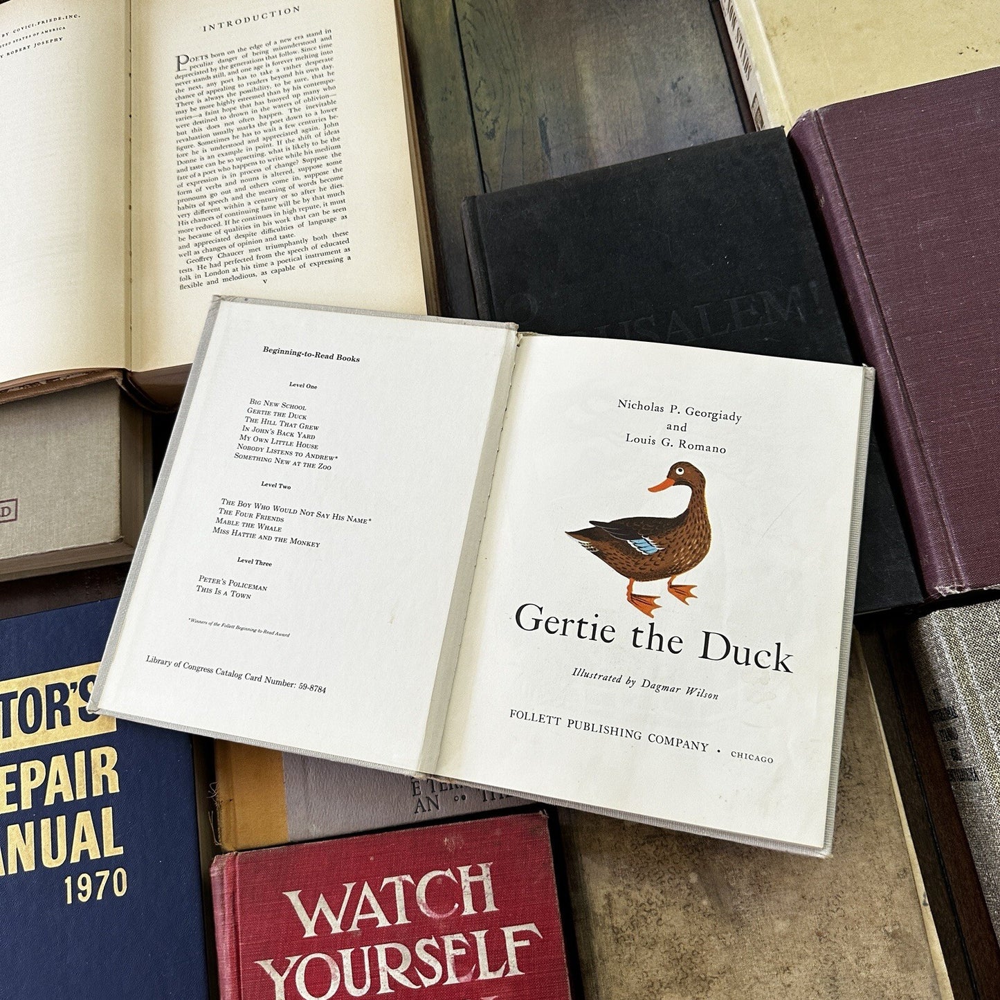 Lot 18 Cool Old Vintage Antique Rare Hardcover Random Books Green Coffee Table