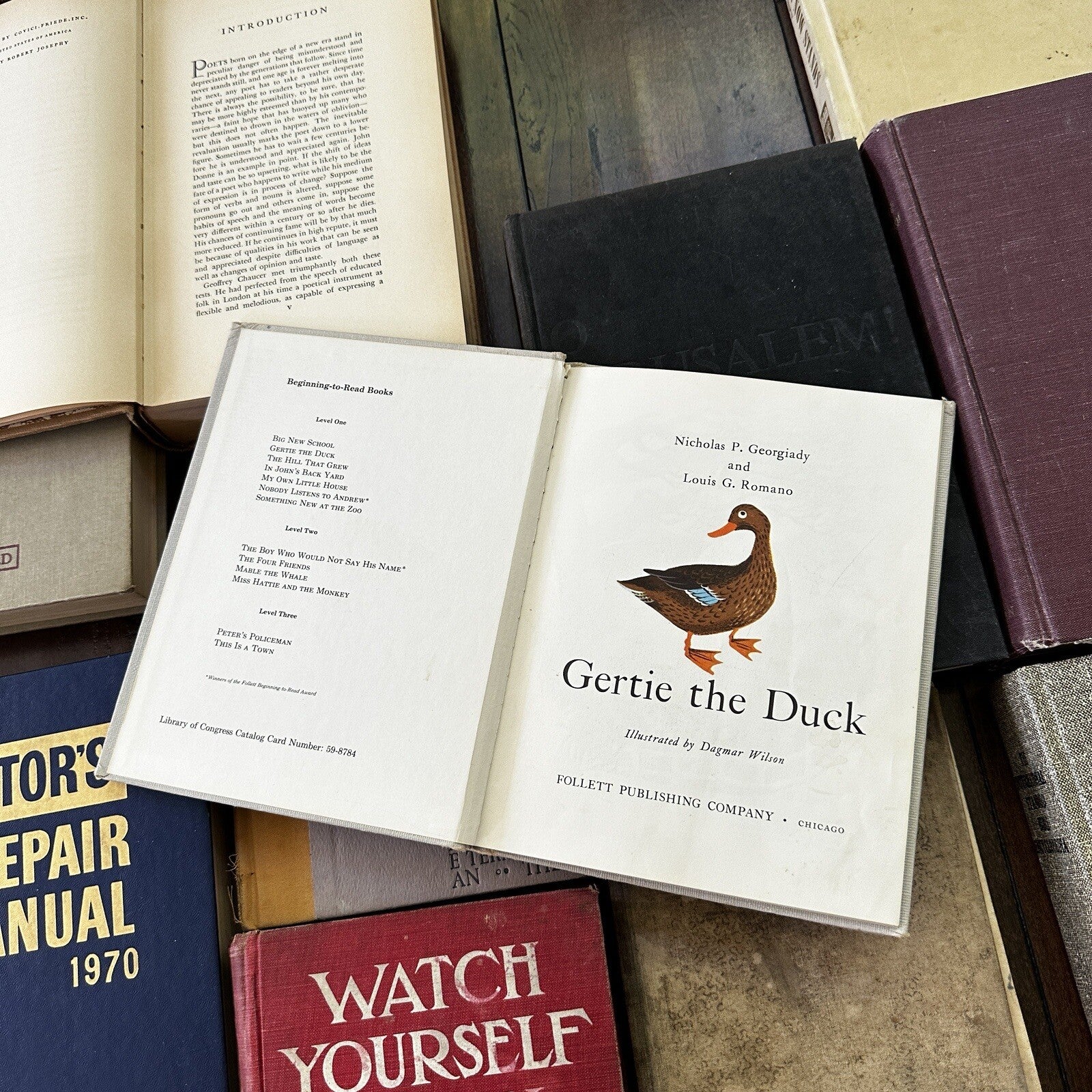 Lot 18 Cool Old Vintage Antique Rare Hardcover Random Books Green Coffee Table