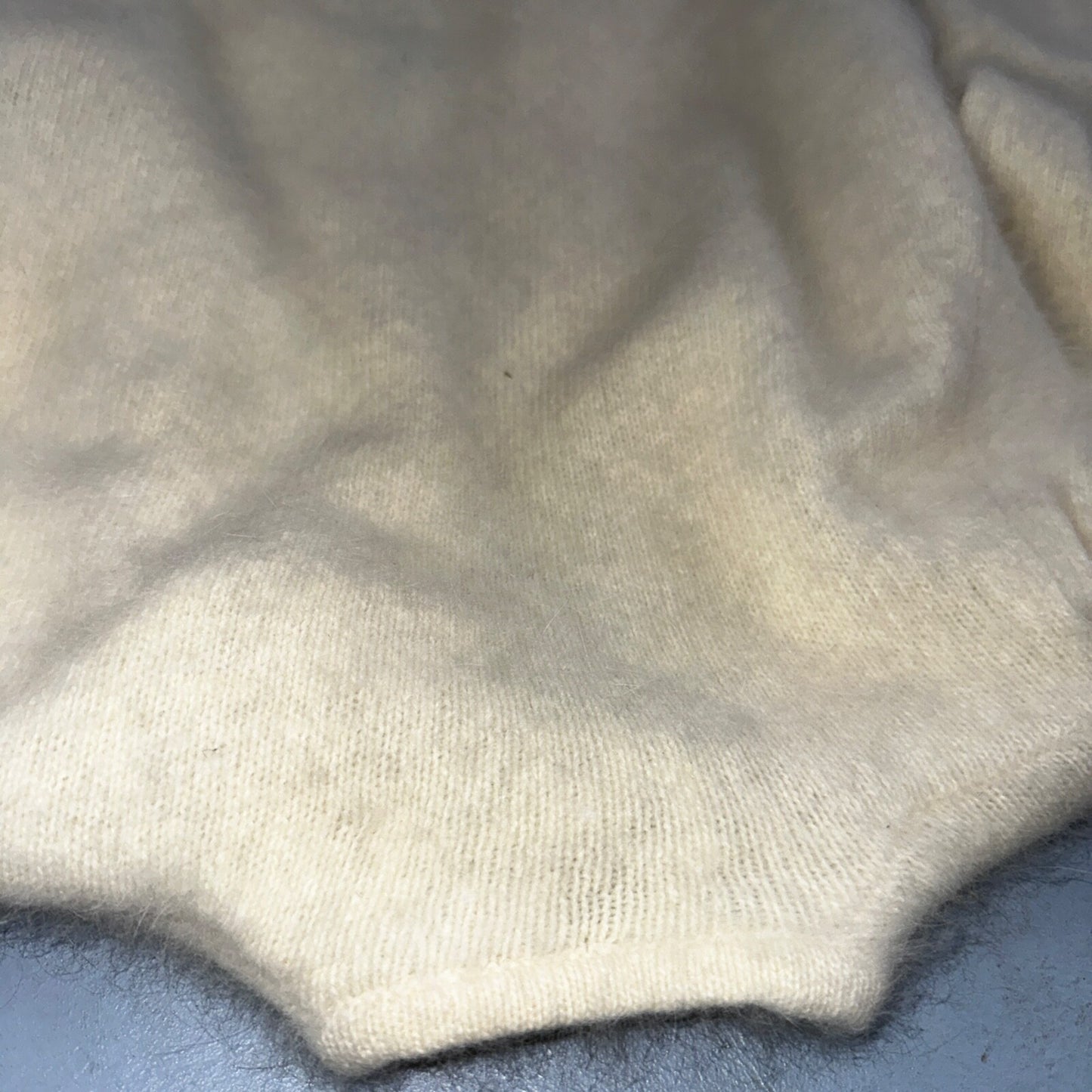 Sideffects Vtg Sweater Size M Cardigan Button Open Front Shag Loop Knit White