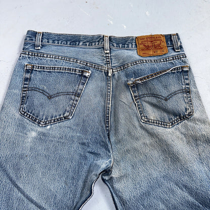 Levis 501 Vintage 90s USA XX Straight Leg Jeans 35x36 Blue Light Wash Act 32x32