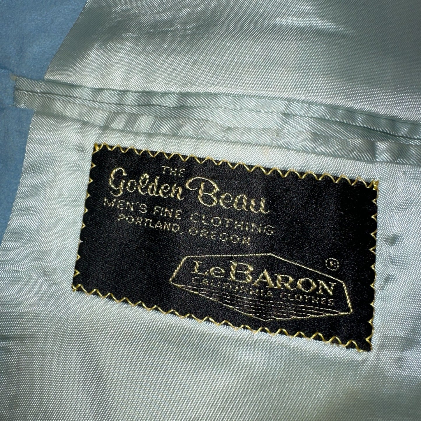 VTG Mens Suit 42 Jacket Sport Coat Rockabilly 60s 70s Suede Blue Disco Lebaron