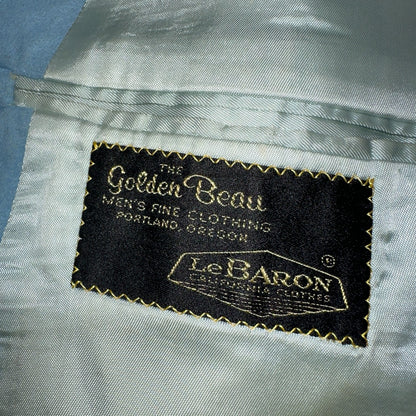 VTG Mens Suit 42 Jacket Sport Coat Rockabilly 60s 70s Suede Blue Disco Lebaron