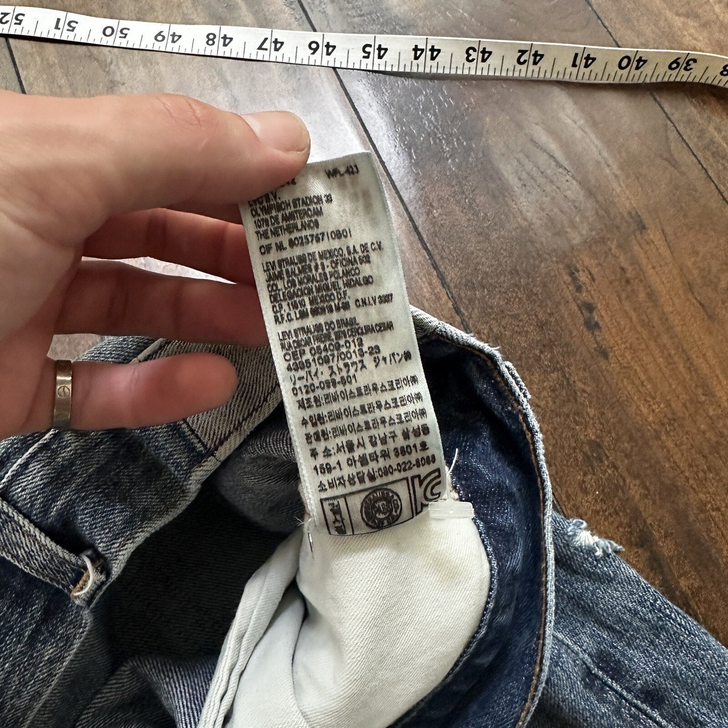 Levis LVC Big E Vintage Redline Selvedge Denim 505 Jeans USA Thrashed 28x34 501