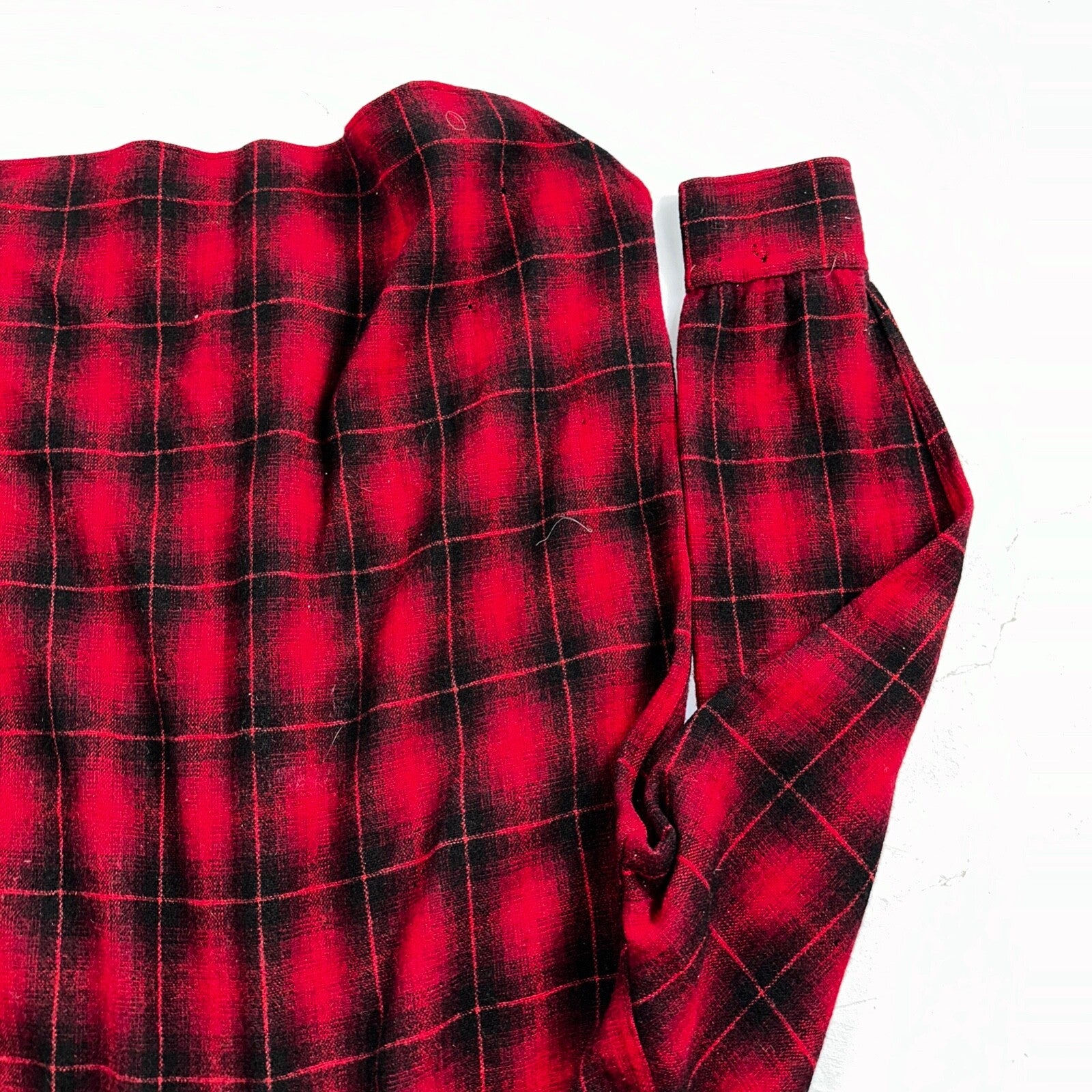 Pendleton 1930s VTG Wool Shirt Jacket Long Sleeve Flannel Buffalo Plaid 30s 40s