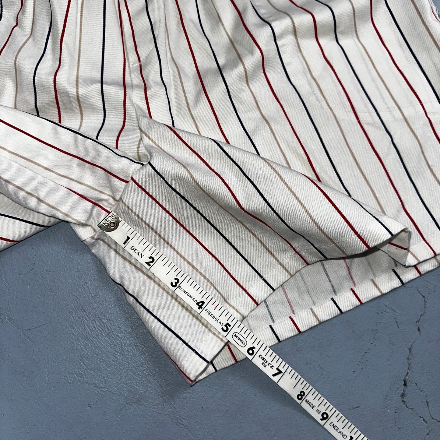 Cabin Creek Shorts Womens 12 Red White Striped Front Cotton Blend High Rise