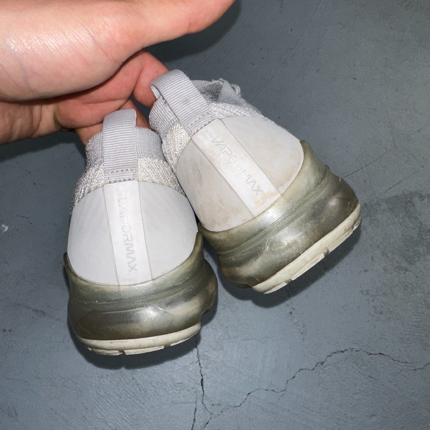 Nike Air VaporMax Flyknit 3 Pure Platinum - Mens Sz 9 - Running White Shoes