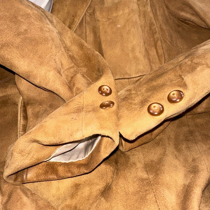 Vintage 50s Pennys Men’s 42L Brown Suede Leather Western Coat Blazer Chore 1950s