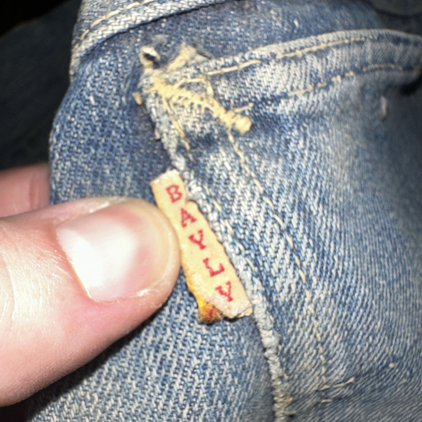 Bally True VTG 40s 50s Redline Selvedge Denim Jeans 1950s Levi’s Big E 27x30