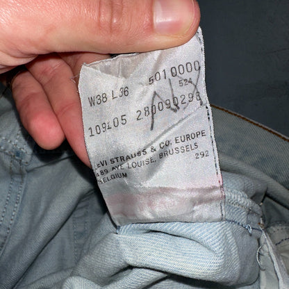 Levis 501 Vintage 90s Europe XX Straight Leg Jeans Light Wash 38x36 Act 35x27