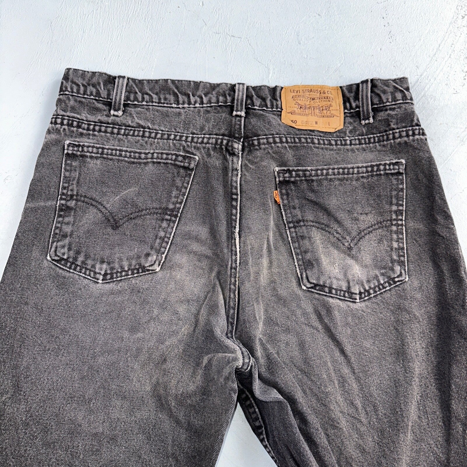 Levis 550 Vintage 90s USA Orange Tab Jeans 38x32 Black Med Wash 501 Act 36x31