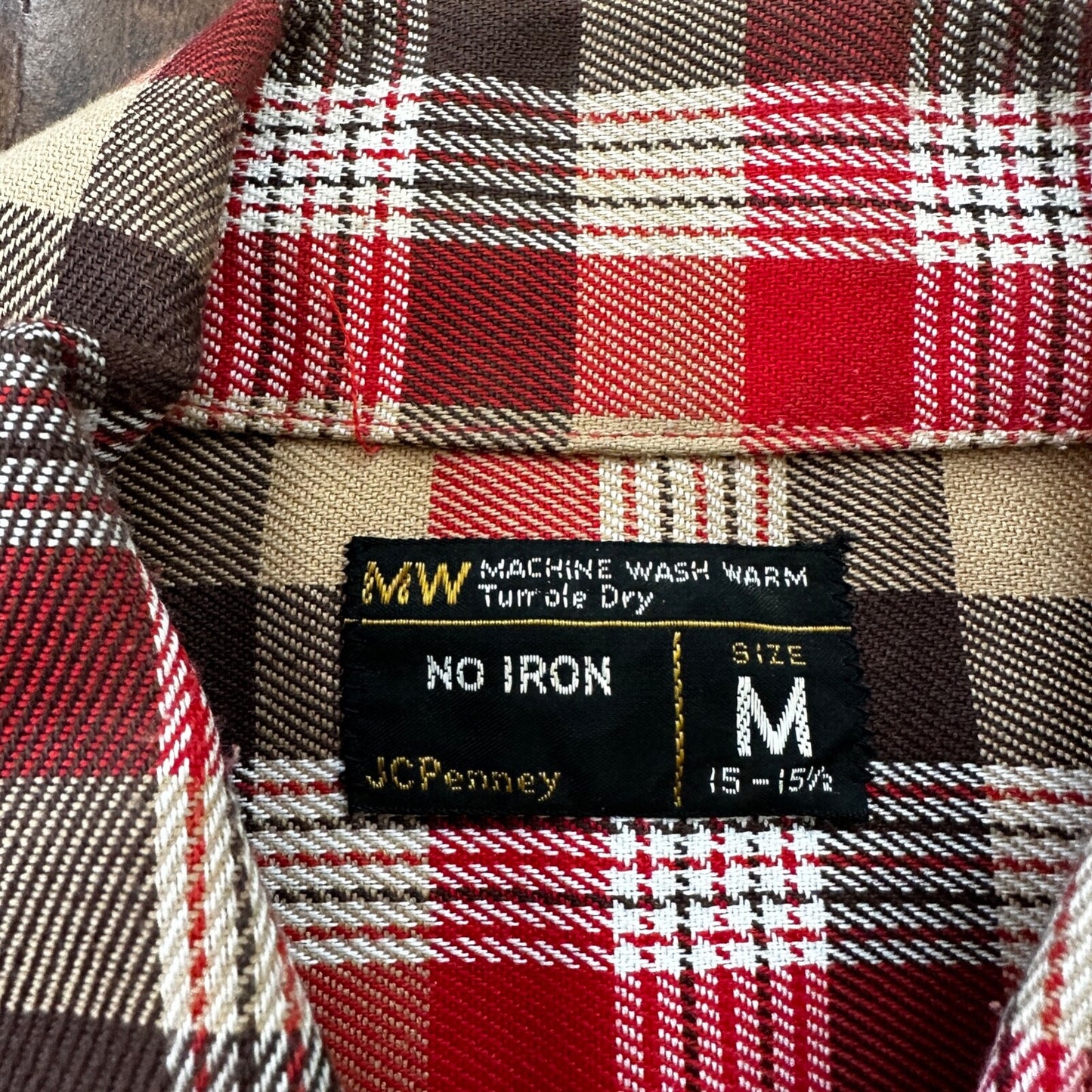 Vintage Big Mac Shirt Mens 15 Red Plaid Short Sleeve 90's JC Pennys Mens