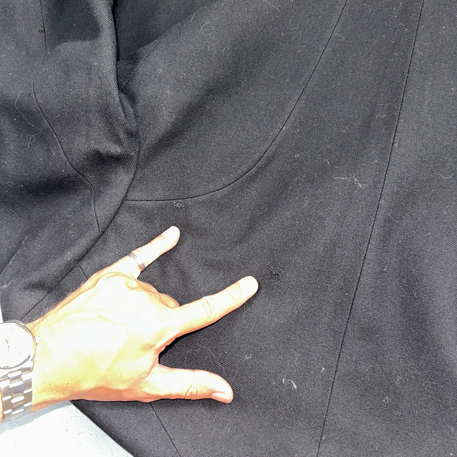 Antique 3 Pc Edwardian Morning Suit Black Wool Frock Coat Vest Pants 1890s 1900s