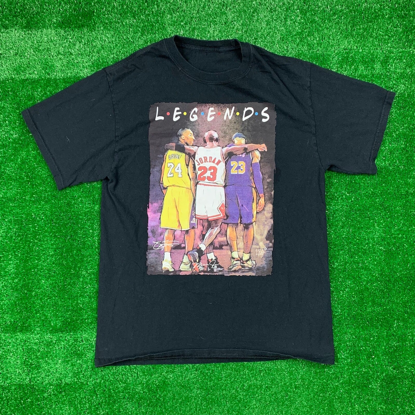 Legends Kobe Lebron Micheal Jordan Vintage T Shirt Friends Basketball Rap Sports
