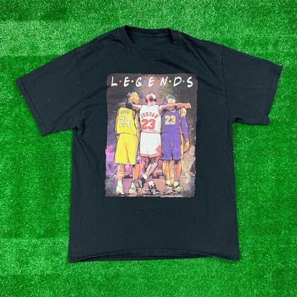 Legends Kobe Lebron Micheal Jordan Vintage T Shirt Friends Basketball Rap Sports