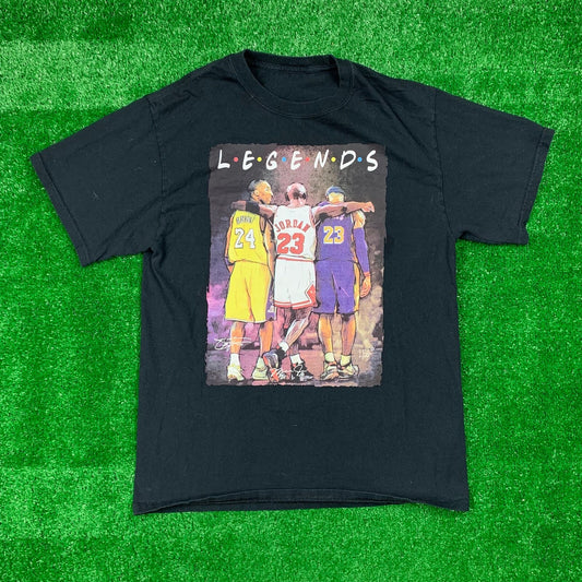 Legends Kobe Lebron Micheal Jordan Vintage T Shirt Friends Basketball Rap Sports