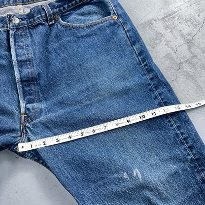 Levis 501 Vintage 90s USA XX Straight Leg Jeans Blue Med Wash 42x33 Act 37x29