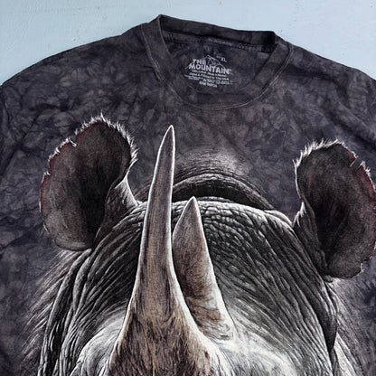 The Mountain Shirt Mens XL Rhinoceros Tie Dye Purple 2013 USA Rhino Wild Animal
