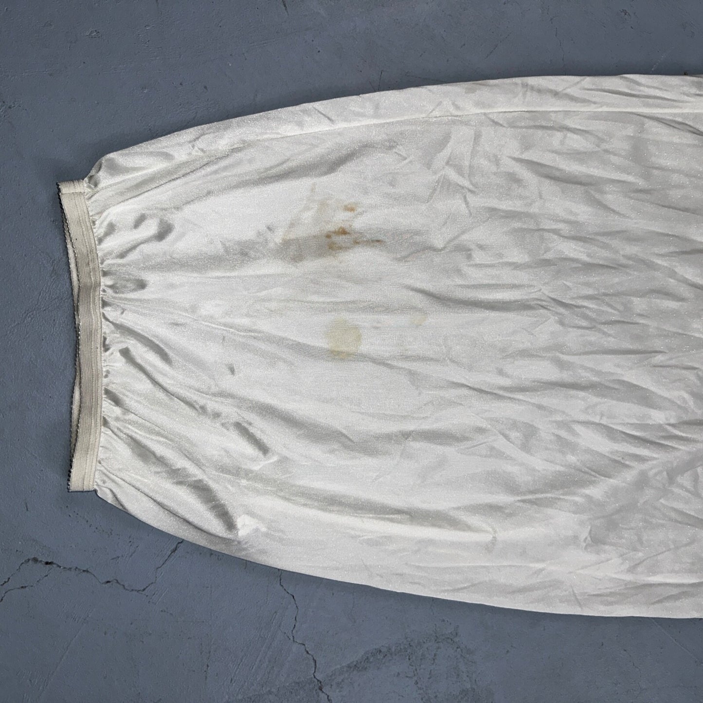 Velrose Women Slip Skirt Lace Hem Elastic Waist White Small VTG Lingerie