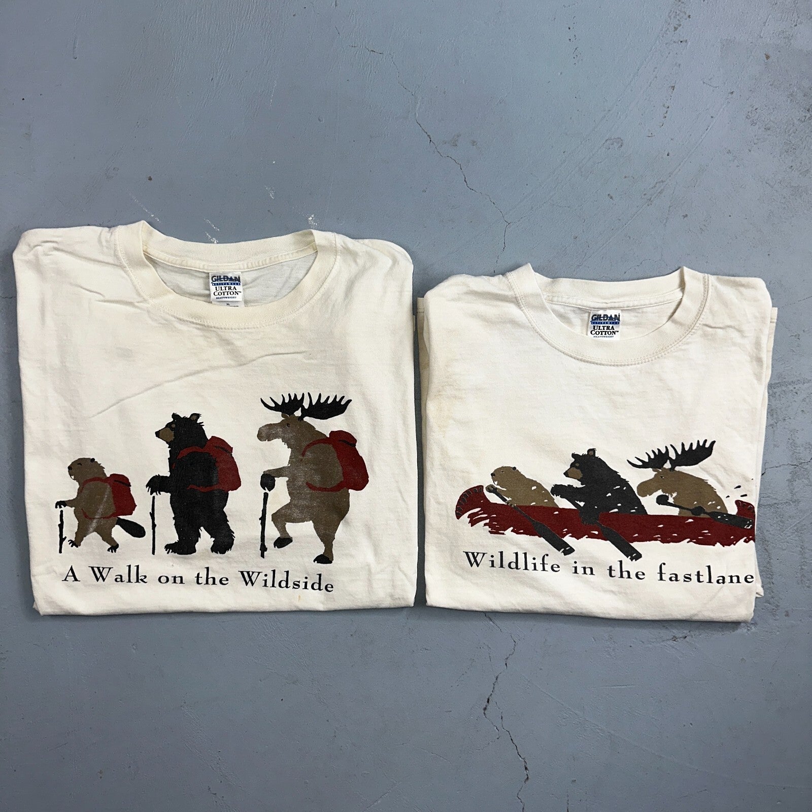 VTG Y2K Adirondack Mountains Walk On The Wild Side T Shirt XL Animals Lot 2