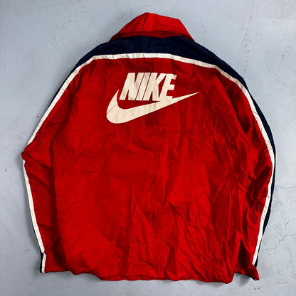 Nike 1980s Blue Tag Vintage Jacket Nylon 70s Windbreaker Running Front Youth XL