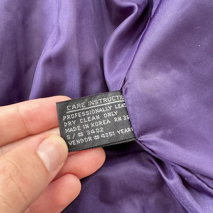 VTG Yearbook 1980s Suede Leather Jacket Purple Tassels Cowgirl Cowboy 80s 70s